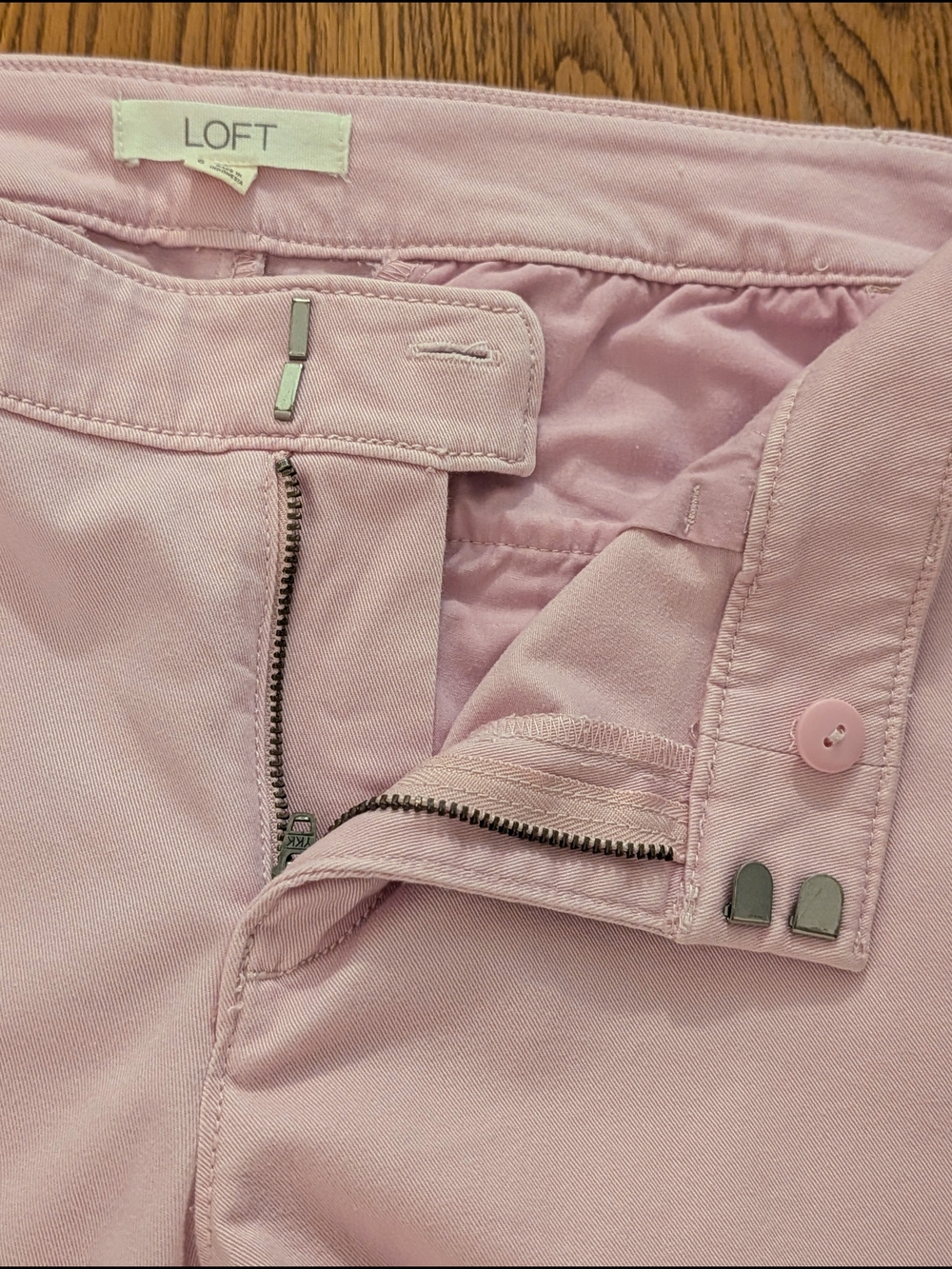 LOFT Light Pink Girlfriend Cotton Ankle Pants - Picture 10 of 14
